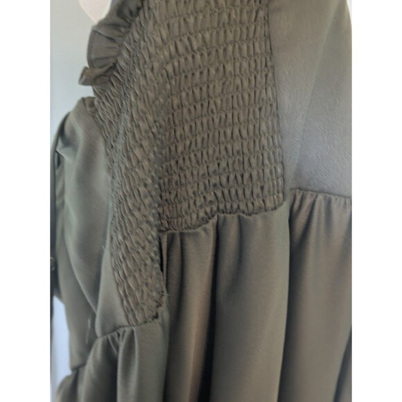 BHLDN - Elsie Straight Neck Satin A-Line Gown Size US 10 Anthropologie - Picture 10 of 11